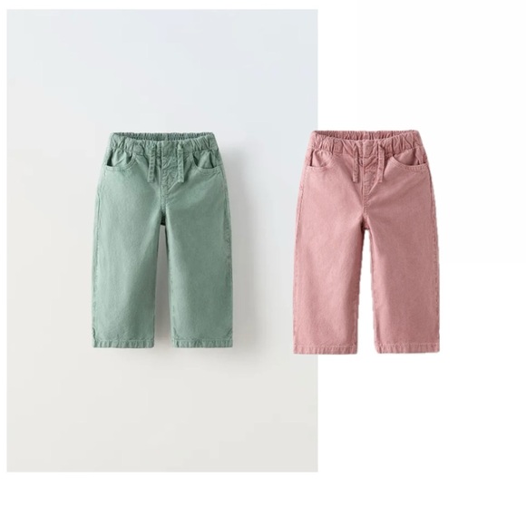 Zara Kids' Green and Pink Jeans - Picture 1 of 6